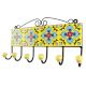 Turquoise Floral Ceramic Tile Wall Hook Online